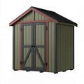 Abri de jardin 180 x 120 x 190 cm en résine vert kaki toit noir avec portes doubles