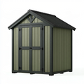 Abri de jardin 180 x 120 x 185 cm en résine vert gris à double porte toit incliné