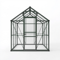 Serre de jardin 190 x 190 x 195 cm aluminium vert foncé panneaux transparents toit double pente