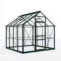 Serre de jardin 192 x 192 x 195 cm aluminium vert avec porte coulissante et toit incliné