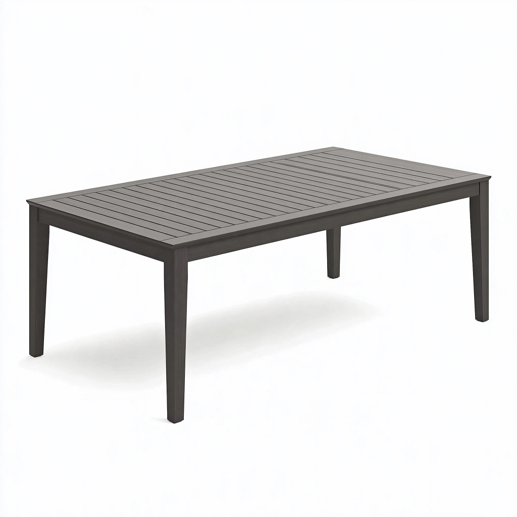Table de jardin 180 x 90 x 75 cm métal gris anthracite à lattes