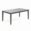 Table de jardin 180 x 90 x 75 cm en aluminium gris anthracite à lames style contemporain