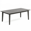 Table de jardin rectangulaire 180 x 90 x 75 cm en aluminium gris à lattes pour repas extérieur