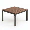 Table de jardin carrée 90 x 90 x 75 cm plateau à lattes marron structure gris foncé style contemporain