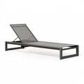 Bain de soleil 200 x 65 x 35 cm en métal et textilène gris anthracite réglable pour extérieur